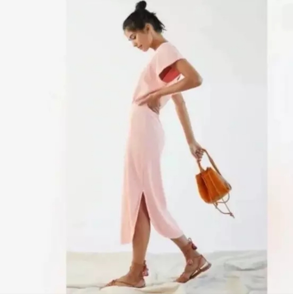 Daily Practice Anthropologie Ribbed Dolman Sleeve Dress Pink